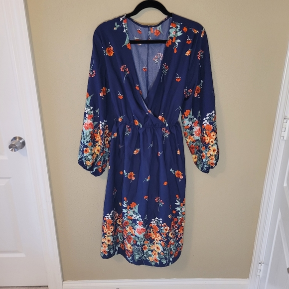 Shein Curve navy blue floral dress. Size 2XL. - Picture 5 of 6